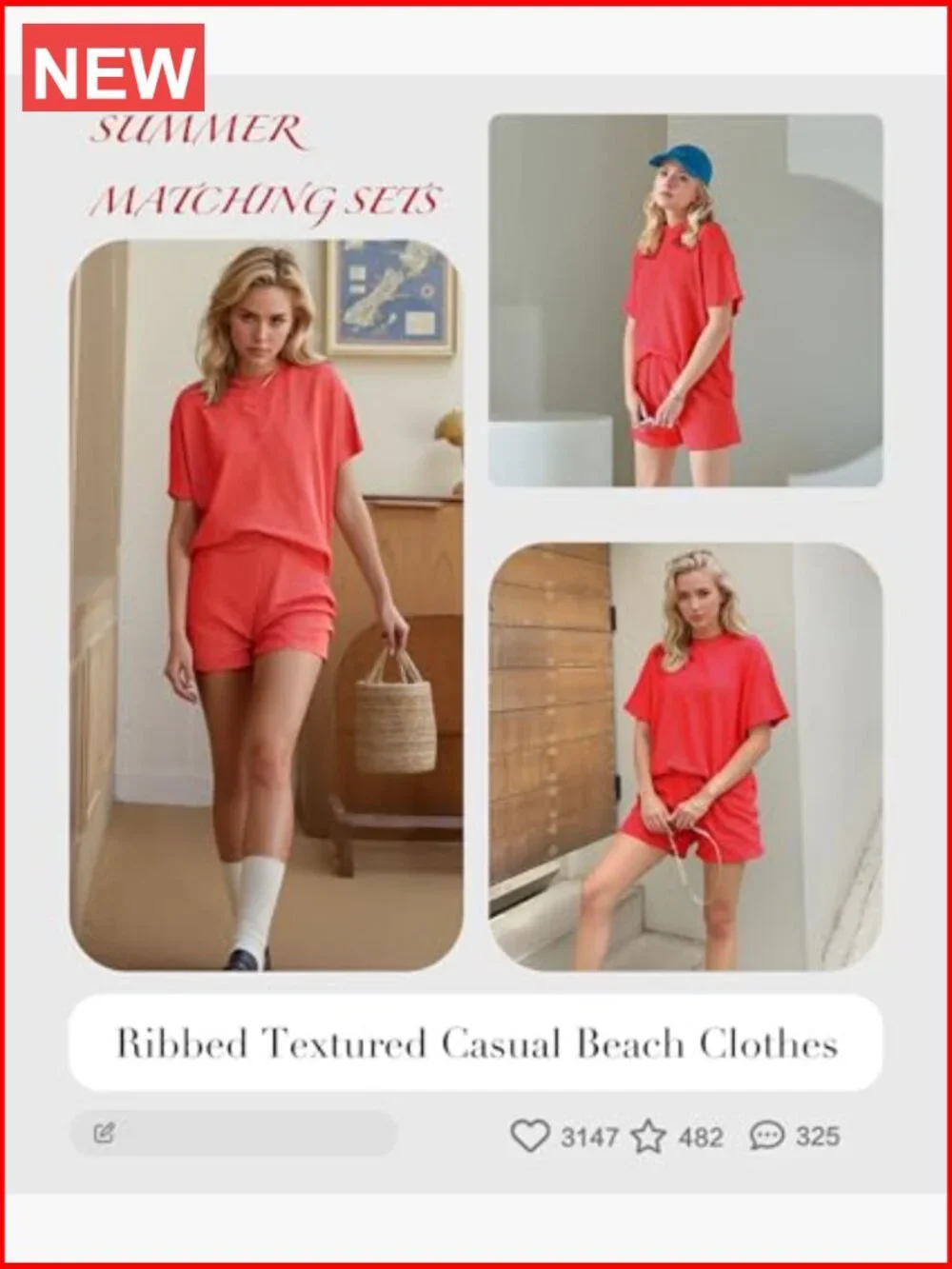 Women's 2 Piece Shorts Set Ribbed Lounge Set Summer Casual Outfit Matching Set